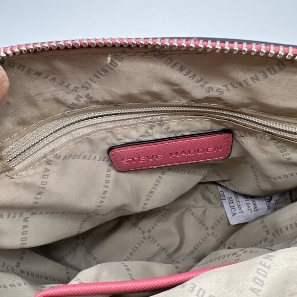 Steve Madden Pink Crossbody Purse Silver Chain - Picture 5 of 6